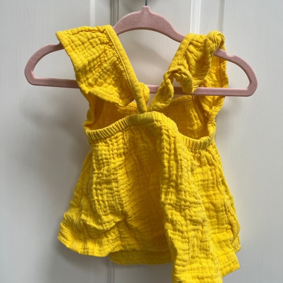 Okie Dokie 6M Yellow Girls Flutter Short Sleeve Blouse Top - Picture 3 of 4